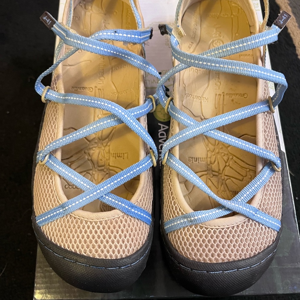 Like new. Worn once:  8.5 J-41 jeep engineered traction. Made for water.